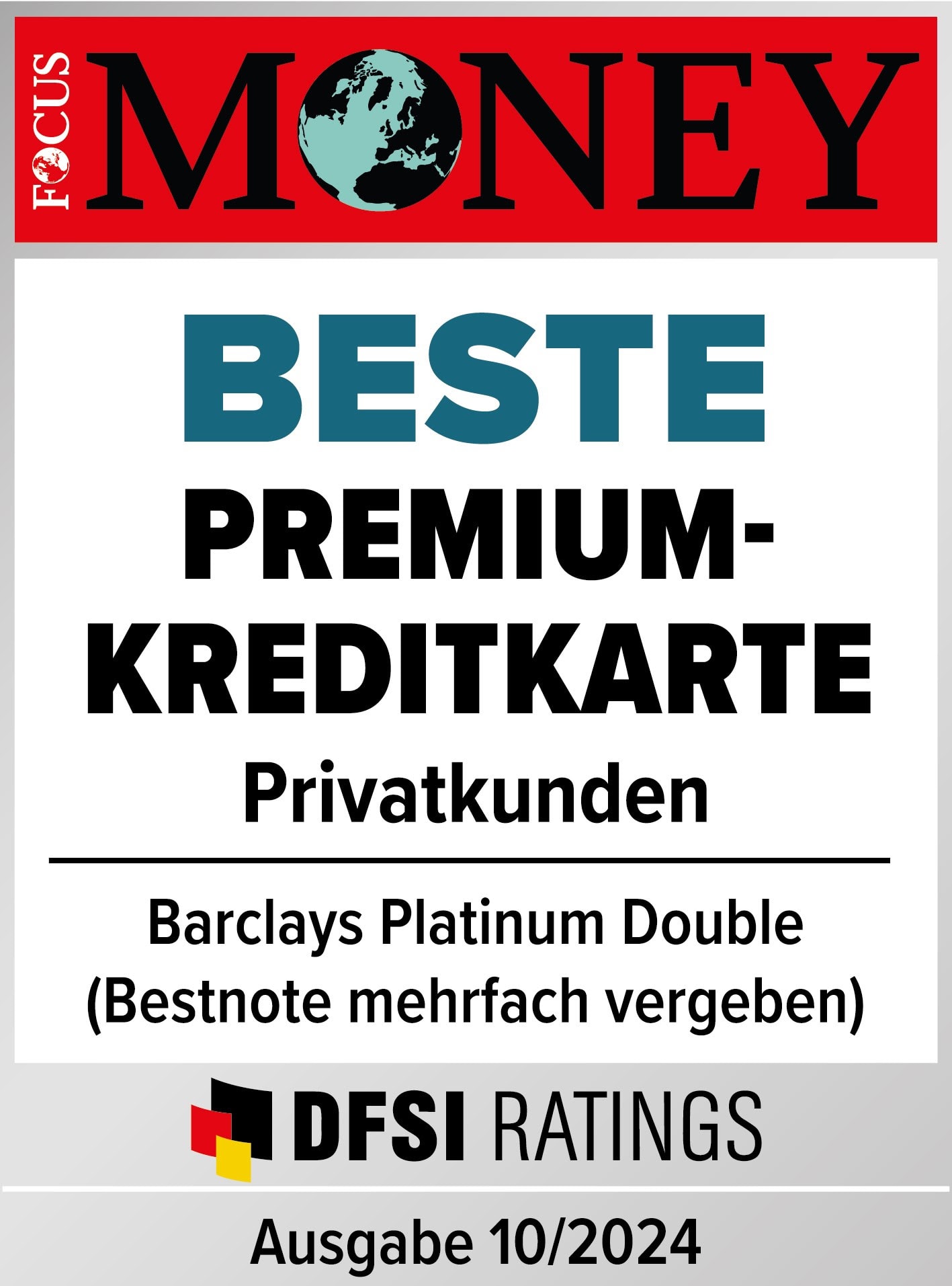 Barclays Platinum Double award